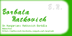 borbala matkovich business card